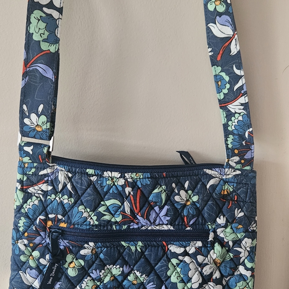 Vera Bradley Navy Blue Floral Quilted Crossbody Bag